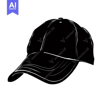 Aset premium populer: Black and White Silhouette of a Baseball Cap