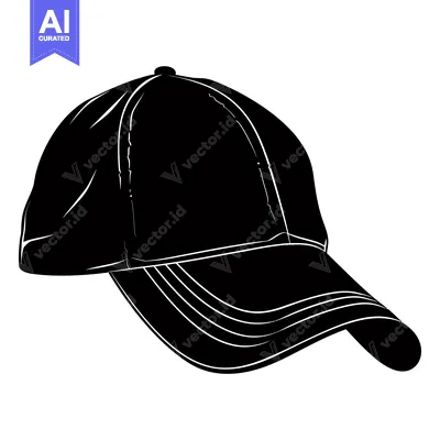 Aset premium populer: Black and White Silhouette of a Baseball Cap