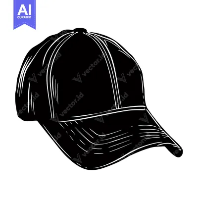 Popular premium asset: Black and White Sketch of a Baseball Cap