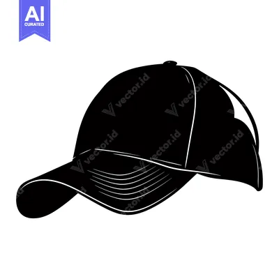 Aset premium populer: A Black and White Silhouette of a Baseball Cap