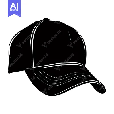Aset premium populer: Black and White Silhouette of a Baseball Cap