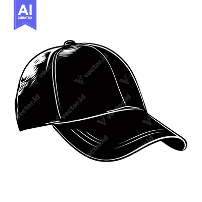 Popular premium asset: Black and White Illustration of a Baseball Cap
