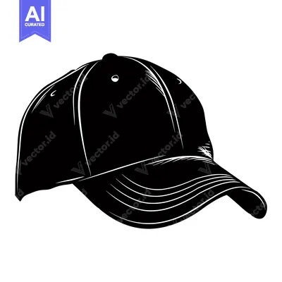 Popular premium asset: Black and White Silhouette of a Baseball Cap