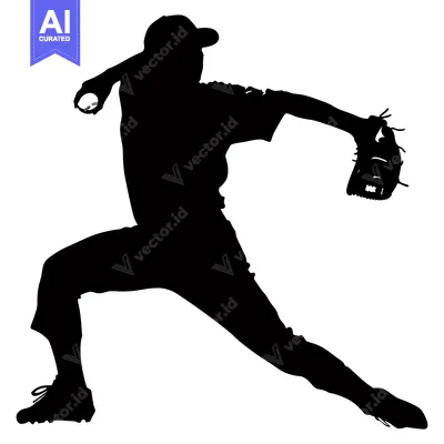 Popular premium asset: Silhouette of a Baseball Pitcher Throwing a Pitch