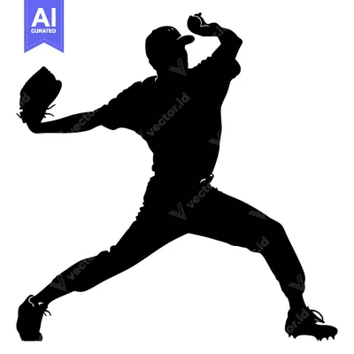 Popular premium asset: Silhouette of a Baseball Pitcher Throwing a Pitch