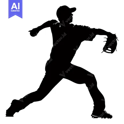 Popular premium asset: Silhouette of a Baseball Pitcher Throwing a Pitch