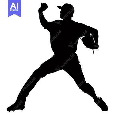 Popular premium asset: Silhouette of a Baseball Pitcher Throwing a Pitch