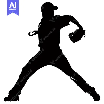 Premium design asset: Silhouette of a Baseball Pitcher in Action