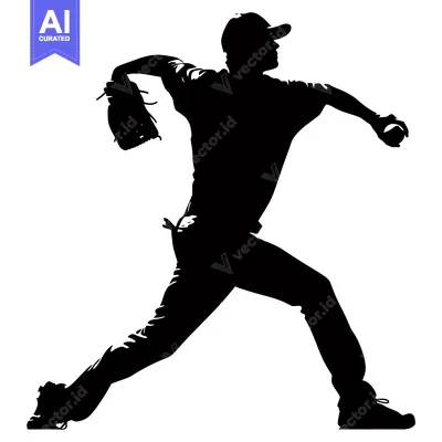 Popular premium asset: Silhouette of a Baseball Pitcher Throwing a Pitch