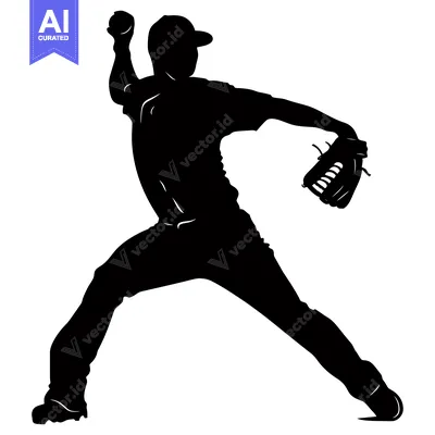 Aset premium populer: Silhouette of a Baseball Pitcher in a Throwing Motion