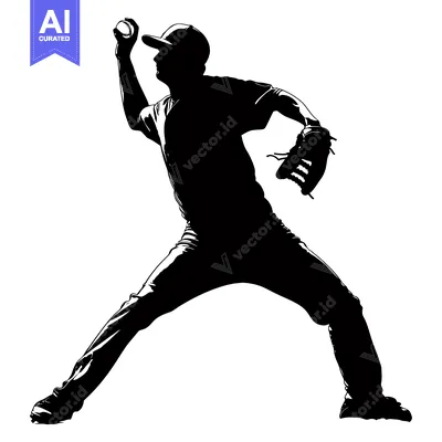 Popular premium asset: Silhouette of a Baseball Pitcher Throwing a Pitch