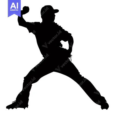 Silhouette of a Baseball Pitcher in Action
