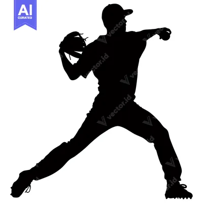 Premium design asset: Silhouette of a Baseball Pitcher in Action