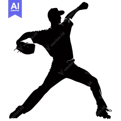 Silhouette of a baseball pitcher throwing a pitch