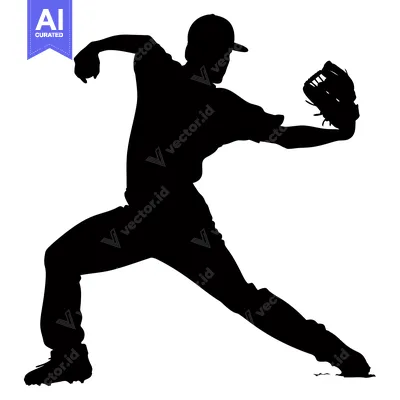 Silhouette of a baseball pitcher in mid-throw
