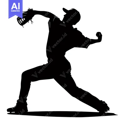 Popular premium asset: Silhouette of a Baseball Pitcher Throwing a Pitch