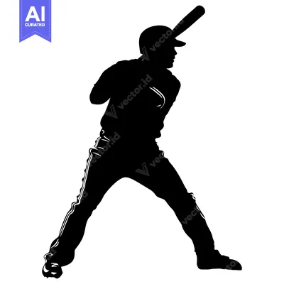 Popular premium asset: Silhouette of a baseball player swinging a bat