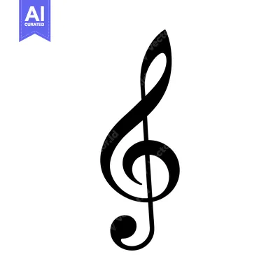 Aset premium populer: Black Treble Clef Musical Note Symbol