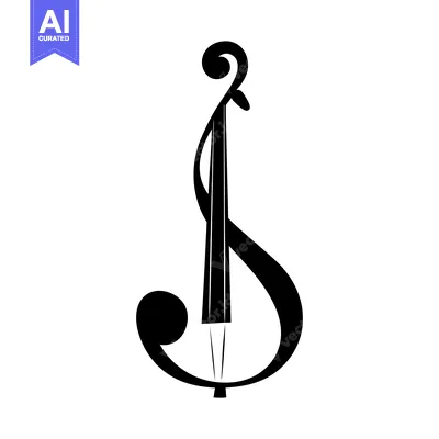 Black and White Silhouette of a Violin