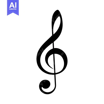Aset premium populer: Black and White Treble Clef Symbol