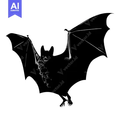 Popular premium asset: Black and White Silhouette of a Bat in Flight