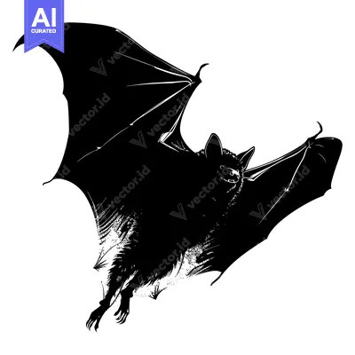 Popular premium asset: A Detailed Silhouette of a Bat in Flight