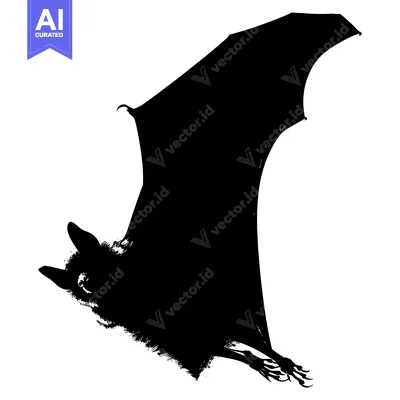 Popular premium asset: Black and White Silhouette of a Flying Bat