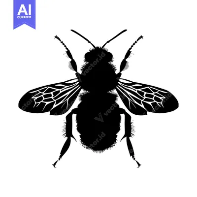 Aset premium populer: Black and White Silhouette of a Bumblebee