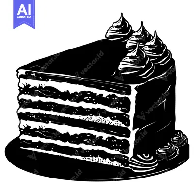 Aset premium populer: A Slice of Chocolate Cake with Whipped Cream Topping