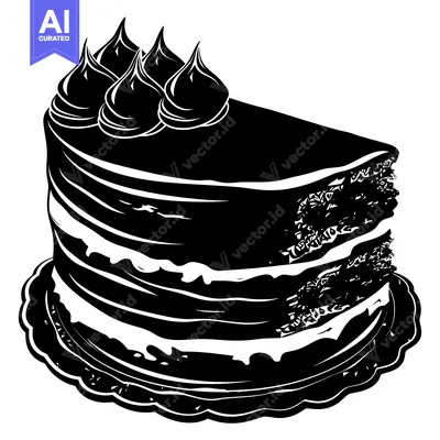 Premium design asset: A slice of layered cake with frosting on top
