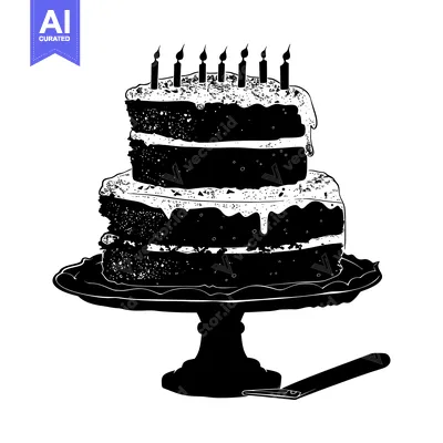 Aset premium populer: A Two-Tiered Birthday Cake With Candles on a Stand