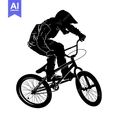 Premium design asset: Silhouette of a BMX Rider Performing a Trick