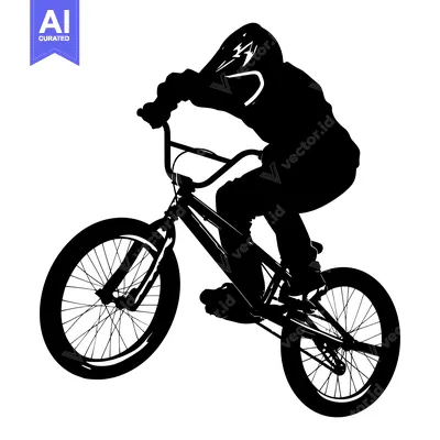 Aset premium populer: Silhouette of a Person Performing a BMX Trick
