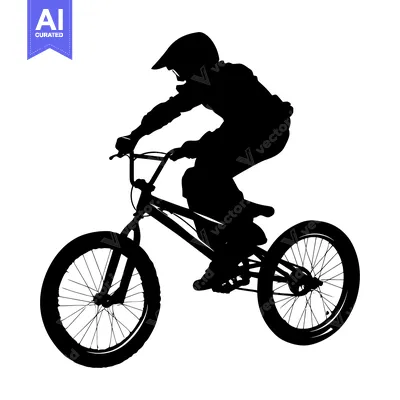 Premium design asset: Silhouette of a Person Riding a BMX Bicycle