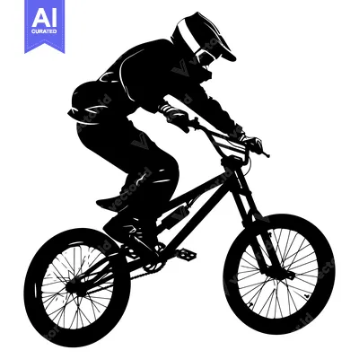 Aset premium populer: Silhouette of a BMX Rider in Mid-Air