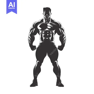 Popular premium asset: Silhouette of a Muscular Man in a Standing Pose