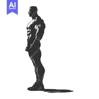 Popular premium asset: Silhouette of a Muscular Bodybuilder Posing