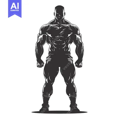 Aset premium populer: Silhouette of a Muscular Man in a Standing Pose