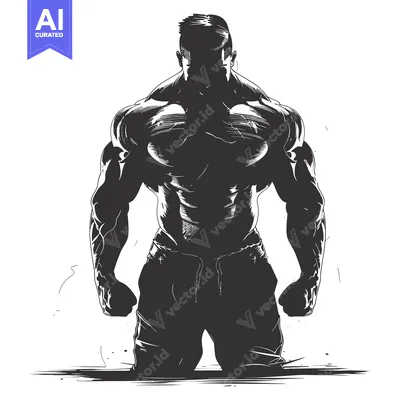 Popular premium asset: Muscular Silhouette of a Man in Athletic Pose