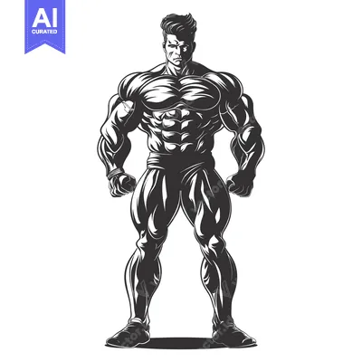 Aset premium populer: Muscular Man Standing with Arms at Sides