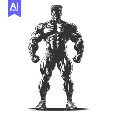 Aset premium populer: Muscular Man Standing with Fists Clenched
