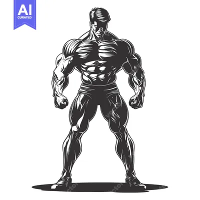 Muscular Male Bodybuilder Standing in a Powerful Pose