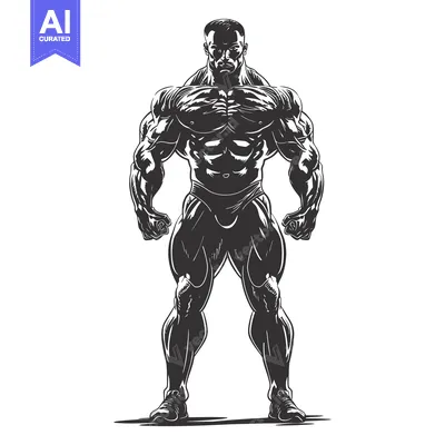 Muscular Male Bodybuilder in a Posing Stance