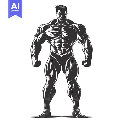 Aset premium populer: Muscular Man Standing with Defined Physique