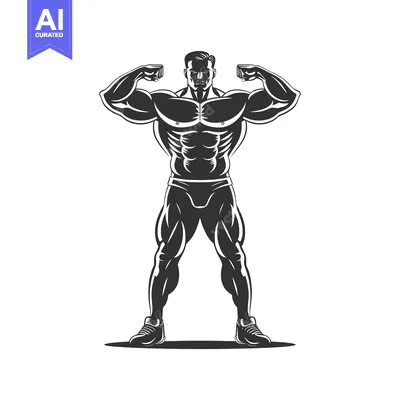 Aset premium populer: Muscular Man Flexing Biceps and Triceps