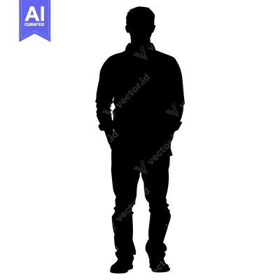 Popular premium asset: Silhouette of a man standing with hands in pockets