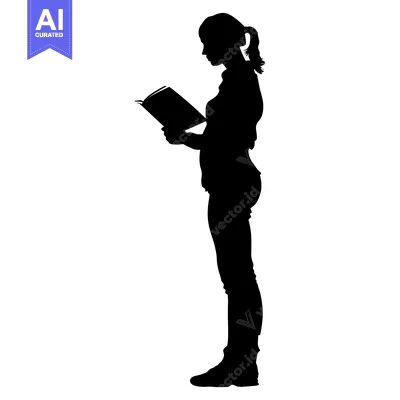 Aset premium populer: Silhouette of a Woman Reading a Book
