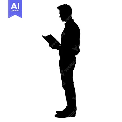 Popular premium asset: Silhouette of a Man Reading a Book