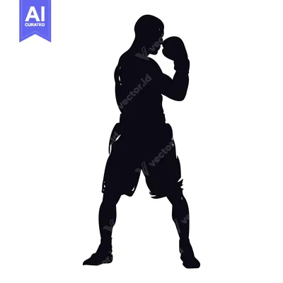 Silhouette of a Boxer Ready to Throw a Punch