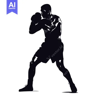 Silhouette of a Boxer Throwing a Punch
